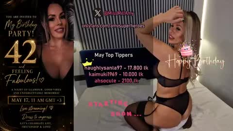 Snapshot of amysuperheroes chatting on 17, 5, 2026 Next stream Dec 3 online show from 17, 5, 2026